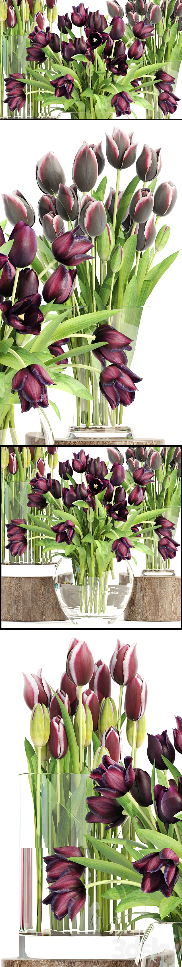 Collection of flowers 1. Tulips flower vase spring flowers decor 3ds Max - thumbnail 2