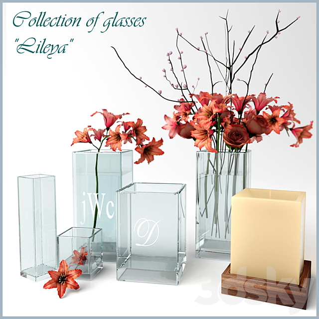 Collection of glasses Lileya 3ds Max - thumbnail 1