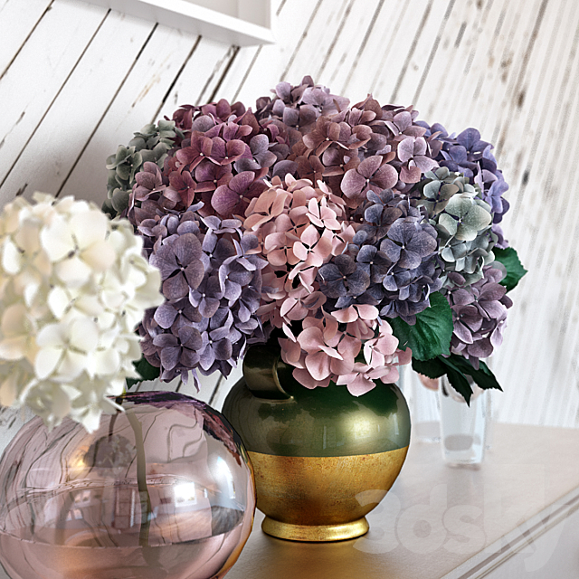 Composition with hydrangeas 3DSMax File - thumbnail 2