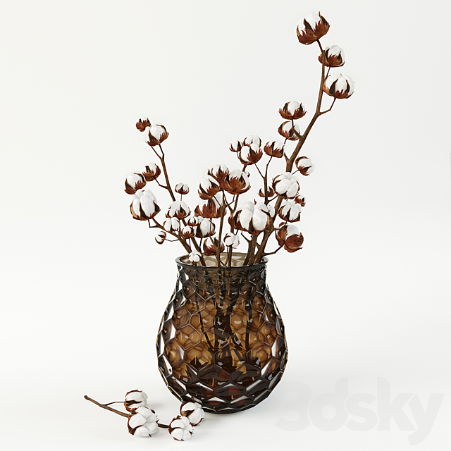 Cotton in a vase 3DSMax File - thumbnail 2