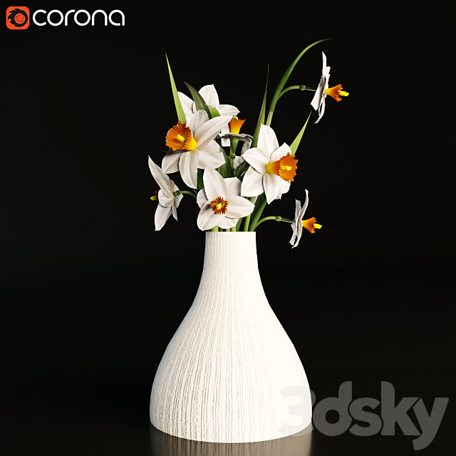 Daffodils in a vase 3DSMax File - thumbnail 1