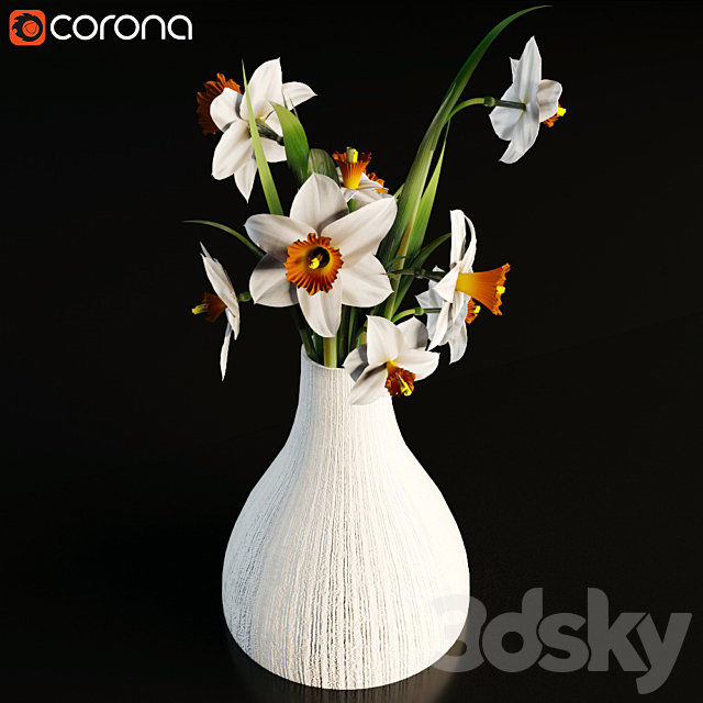 Daffodils in a vase 3DSMax File - thumbnail 2