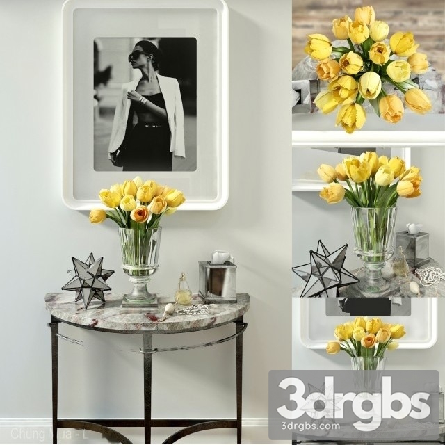 Decor Set Yellow Tulips 3dsmax Download - thumbnail 1