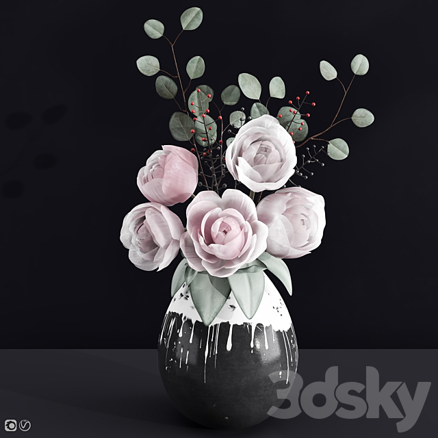 Decorative Bouquet With Peonies 3DSMax File - thumbnail 1