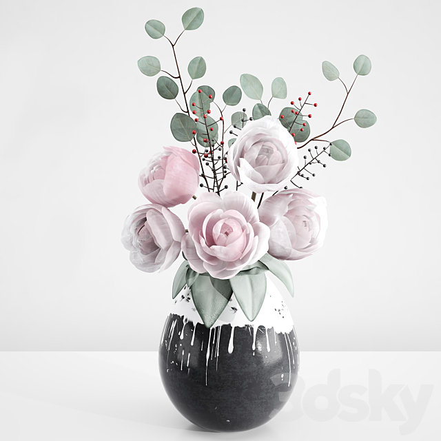 Decorative Bouquet With Peonies 3DSMax File - thumbnail 2