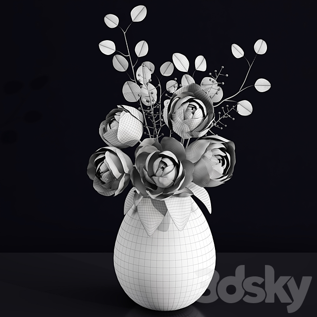 Decorative Bouquet With Peonies 3DSMax File - thumbnail 4