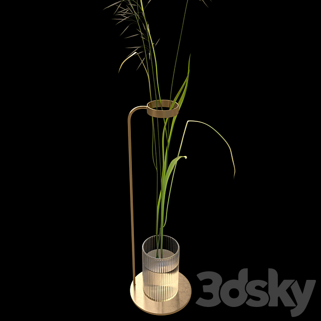 Decorative composition with field grass 3DSMax File - thumbnail 3