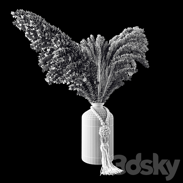 Decorative pampas in a glass jar 3DSMax File - thumbnail 3