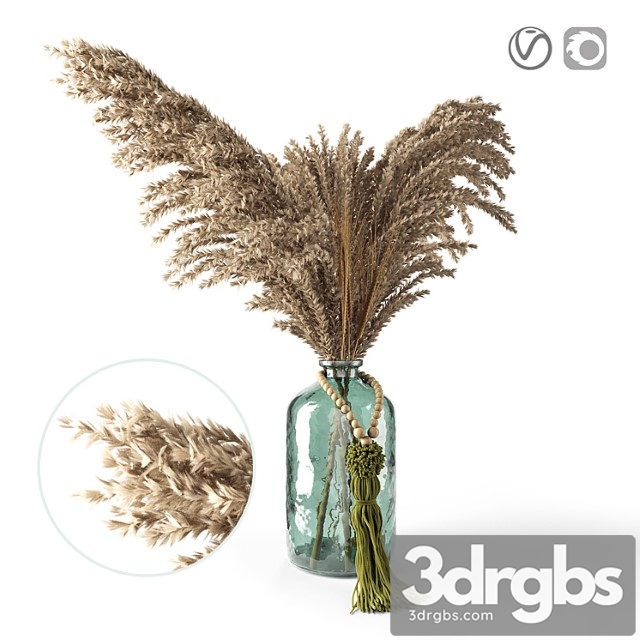 Decorative pampas in a glass jar - thumbnail 1