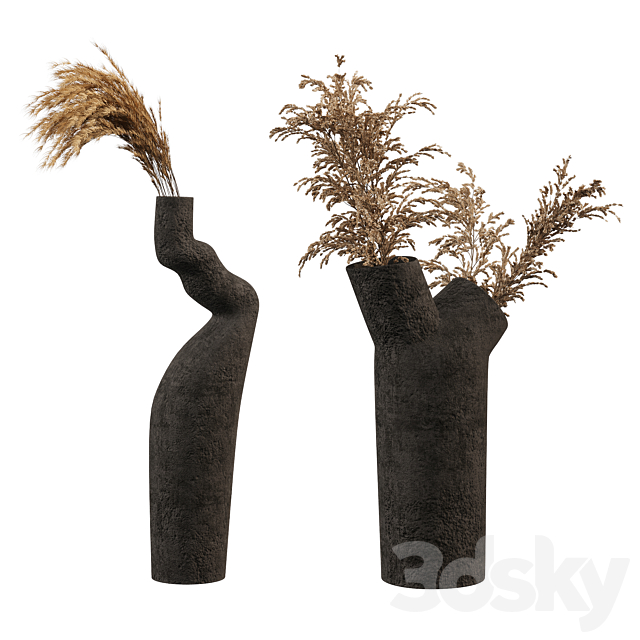 Decorative set with Pampas Bouquet 3ds Max - thumbnail 3