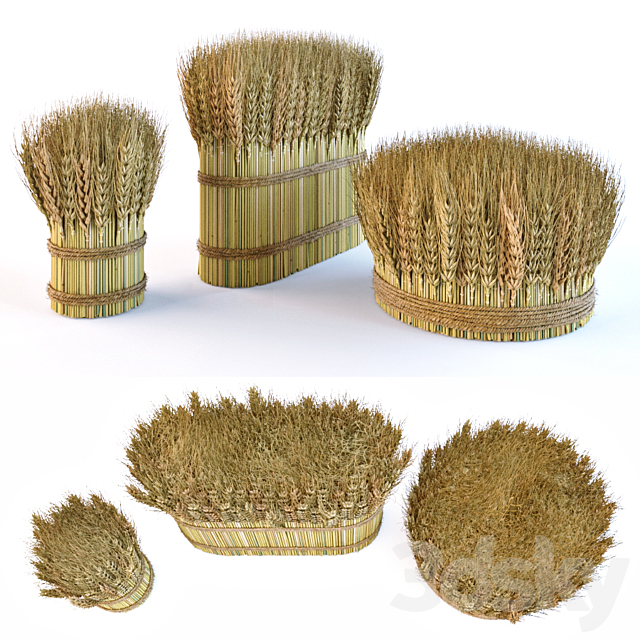 Decorative sheaves of wheat ears 2 3DS Max Model - thumbnail 2