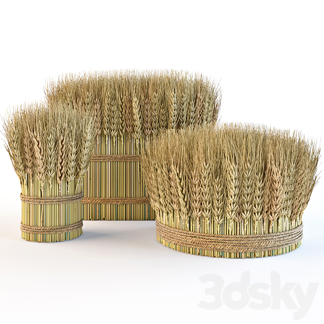 Decorative sheaves of wheat ears 2 3DS Max Model - thumbnail 4