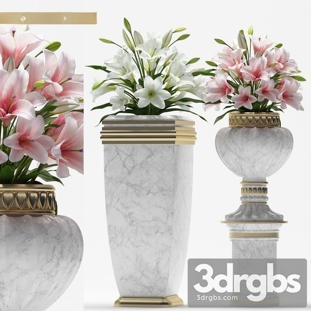 Decorative Vase Lily 3dsmax Download - thumbnail 1