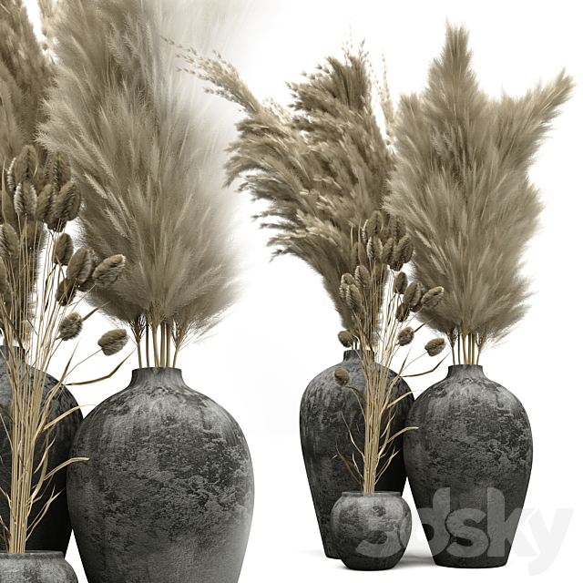 Decorative Vase Set Scandinavian Style 3ds Max - thumbnail 1