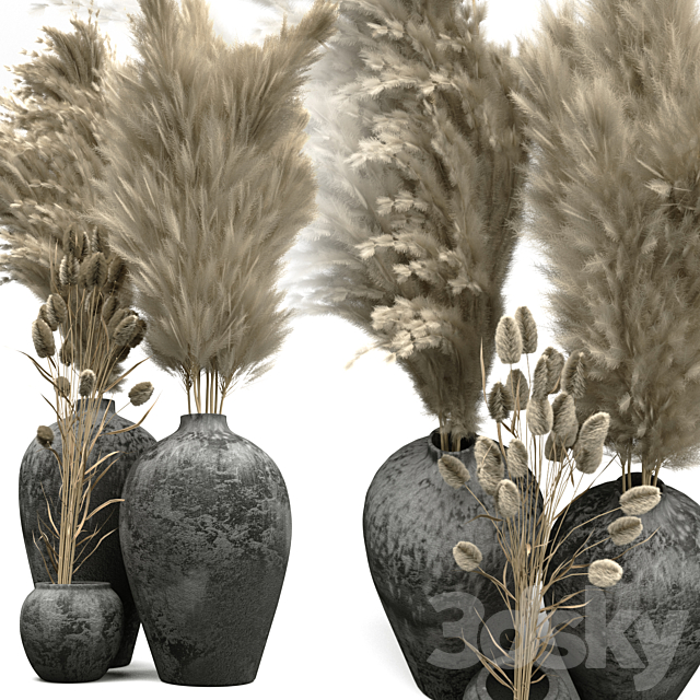 Decorative Vase Set Scandinavian Style 3ds Max - thumbnail 2