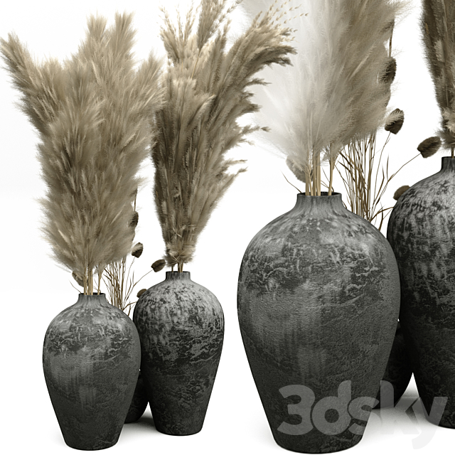 Decorative Vase Set Scandinavian Style 3ds Max - thumbnail 3