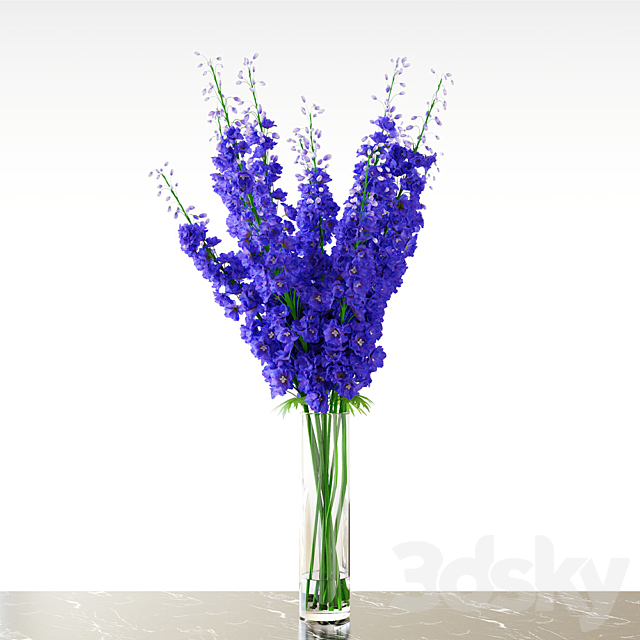 Delphinium \\ Blue 3ds Max - thumbnail 1