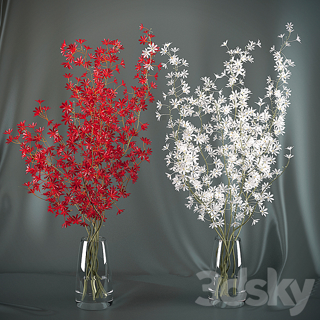 Dendrobium Orchid flowers (red _ white) 3DSMax File - thumbnail 1