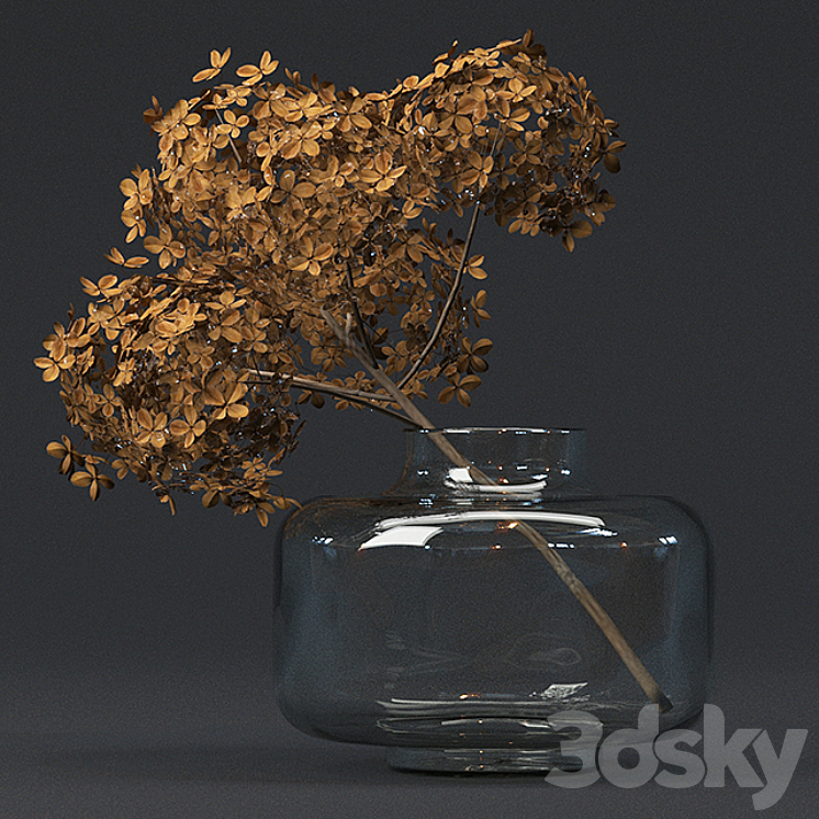 Dried flower vase 3DS Max - thumbnail 2