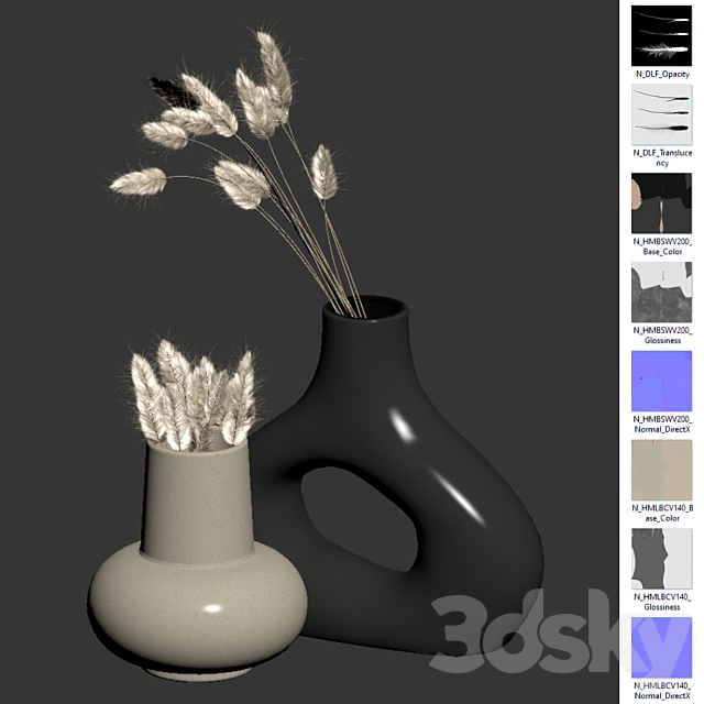 Dried Lagurus Bouquets 02 3DSMax File - thumbnail 6