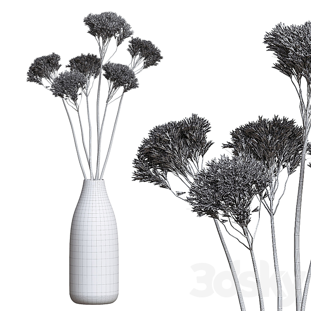 Dried Organic Bouquet Yarrow 3ds Max - thumbnail 3