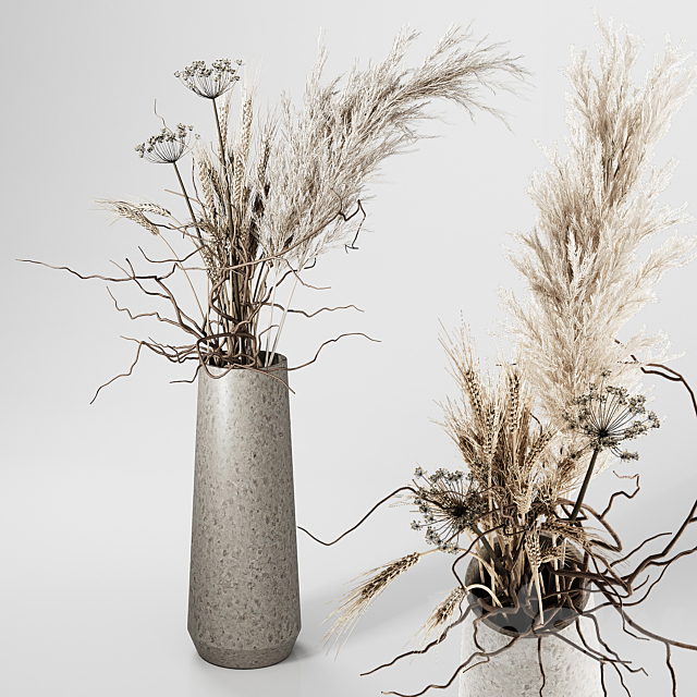 Dried Plants Bouquet in Vase 3ds Max - thumbnail 1