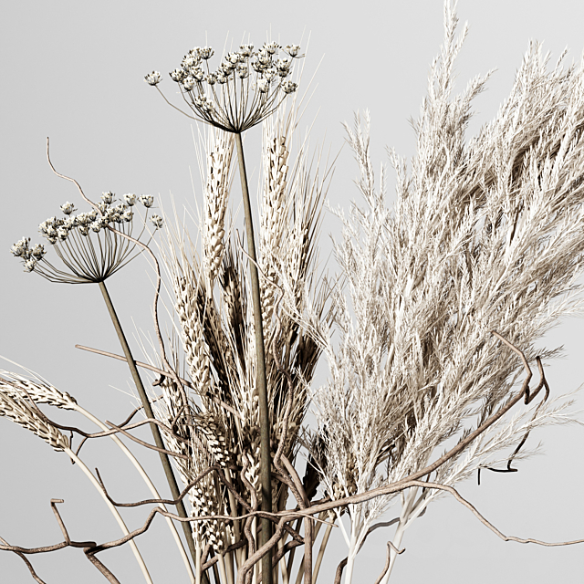 Dried Plants Bouquet in Vase 3ds Max - thumbnail 2