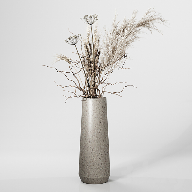 Dried Plants Bouquet in Vase 3ds Max - thumbnail 3