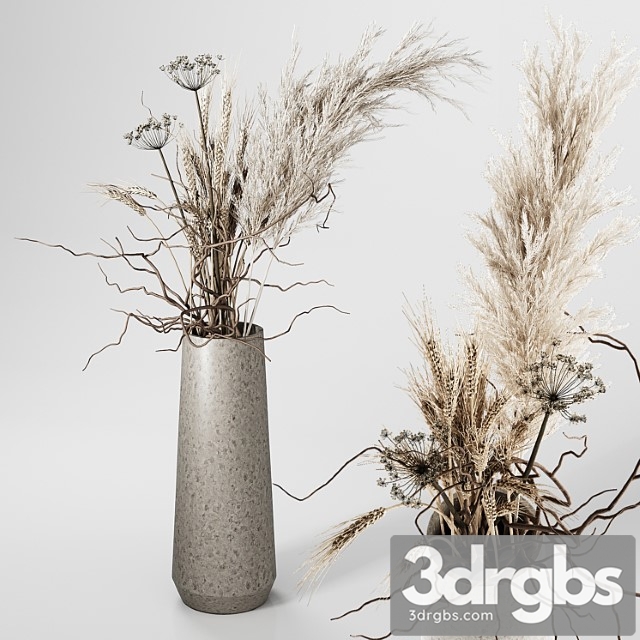 Dried plants bouquet in vase - thumbnail 1