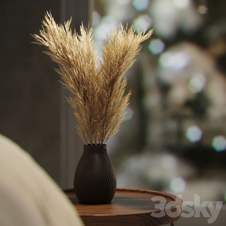 Dried Wheat and Pampas grass set 3DS Max - thumbnail 2