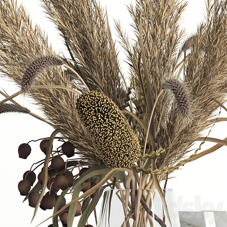 Dry bouquet and hashtag 3DS Max - thumbnail 2