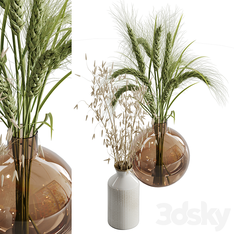 Dry plant set 02 3DS Max - thumbnail 1