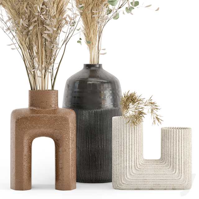 Dry plants 19 – Dried Plantset Pampas with Concrete vase 3DS Max Model - thumbnail 3