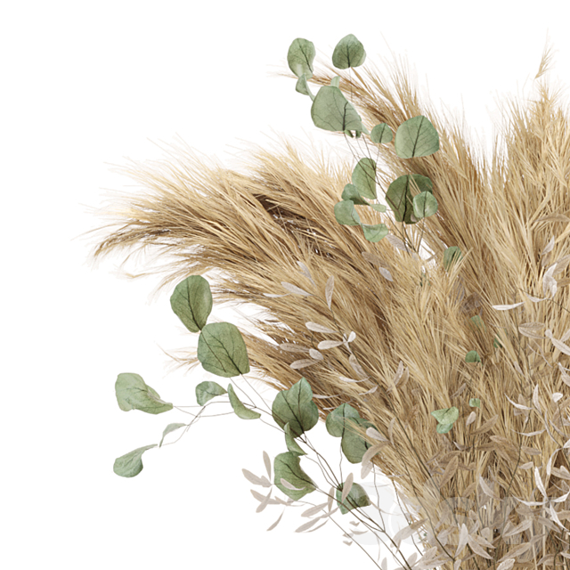 Dry plants 19 – Dried Plantset Pampas with Concrete vase 3DS Max Model - thumbnail 6