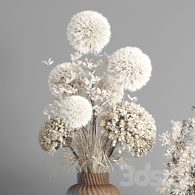 Dry Plants 25 – pampas and dried branches in a concrete vase 3DSMax File - thumbnail 4