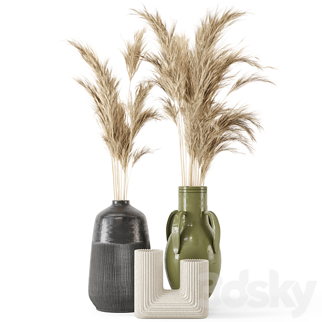 Dry Plants Bouquet In Concrete Pot – Set 577 3DSMax File - thumbnail 6