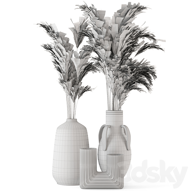 Dry Plants Bouquet In Concrete Pot – Set 577 3DSMax File - thumbnail 7