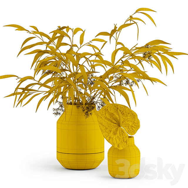 Eucalyptus & Anthurium in Muuto’s vases 3DSMax File - thumbnail 2