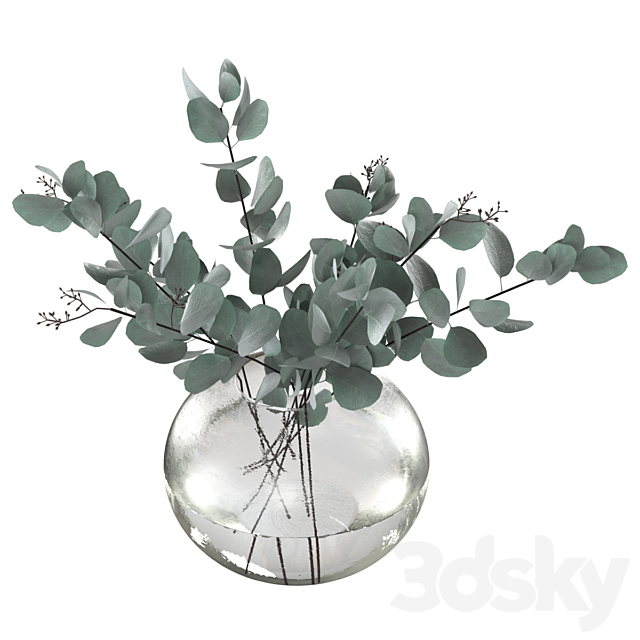 Eucalyptus bouquet 3ds Max - thumbnail 2