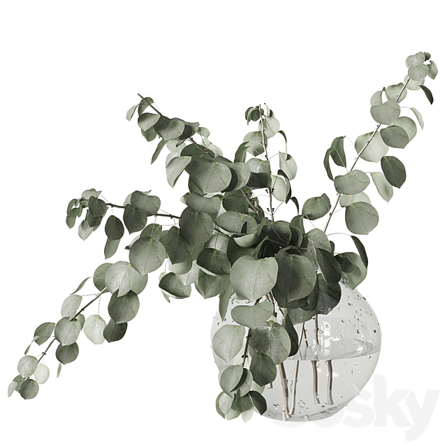 Eucalyptus bouquet 3DS Max Model - thumbnail 2