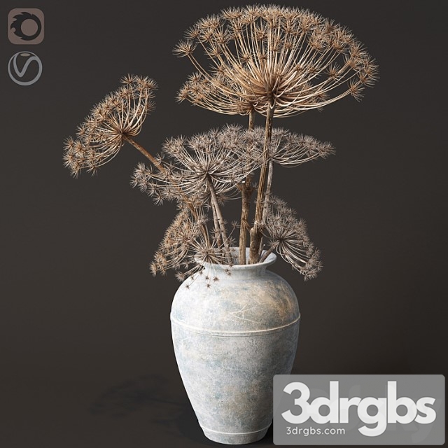 Floor vase with dry hogweed - thumbnail 1