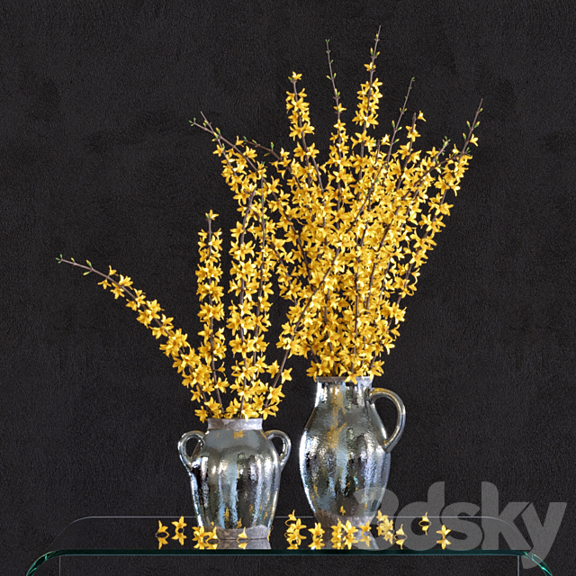 Flower Arrangement: Forsythia Set1 3DSMax File - thumbnail 1