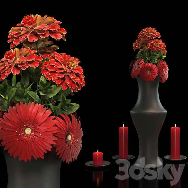 Flower Bouquet Red 3ds Max - thumbnail 1