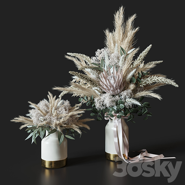 Flower Set 006 Dried flowers. 3DSMax File - thumbnail 1