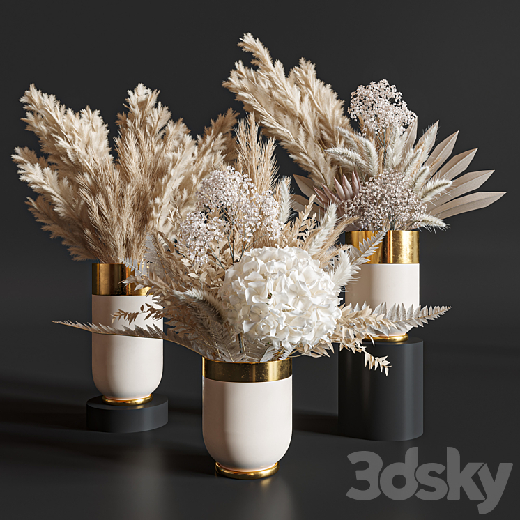 Flower Set 010 Pampas. 3DS Max - thumbnail 1