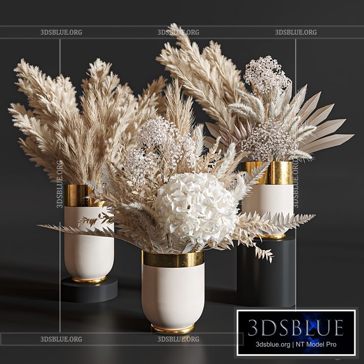 Flower Set 010 Pampas. 3DS Max - thumbnail 3