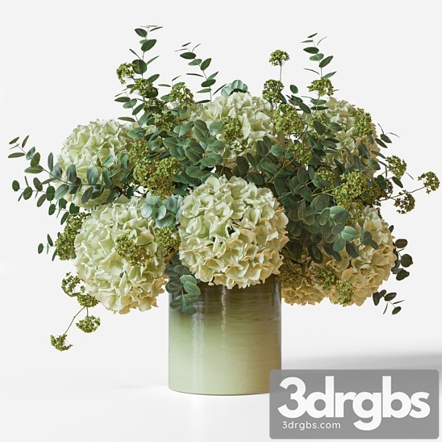 Flower Set 051 Green Hydrangea 3dsmax Download - thumbnail 1