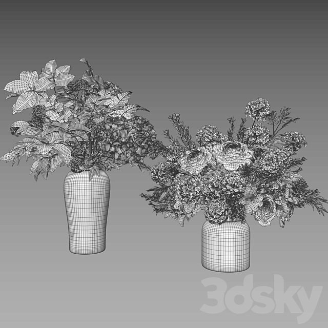 Flower Set 060 Hydrangea Rose 3DS Max Model - thumbnail 6