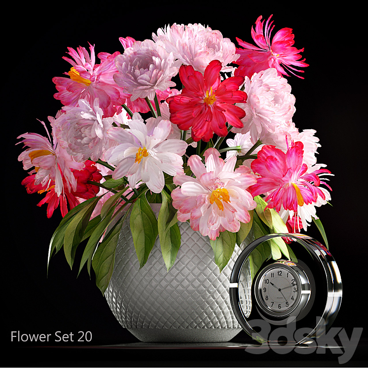 FLOWER SET 20 3DS Max - thumbnail 1