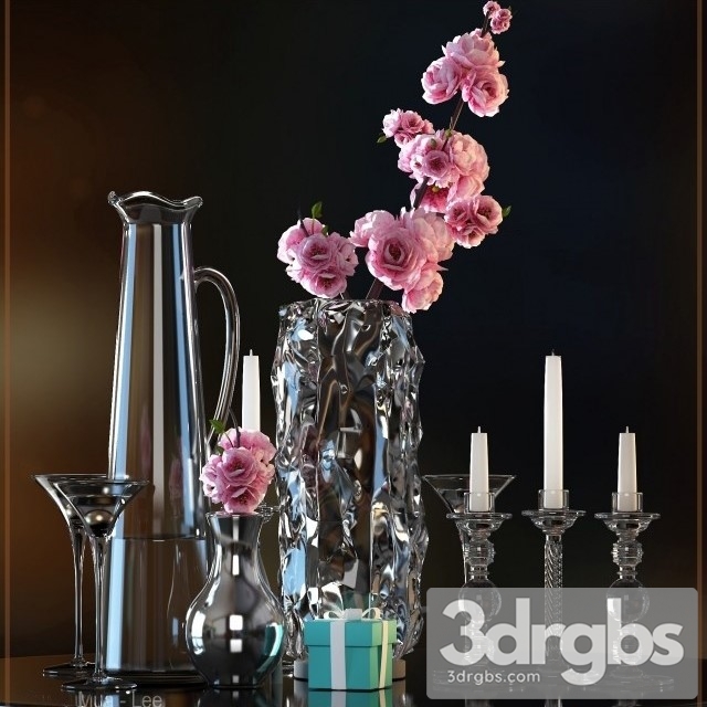 Flower Vase Set 3 3dsmax Download - thumbnail 1